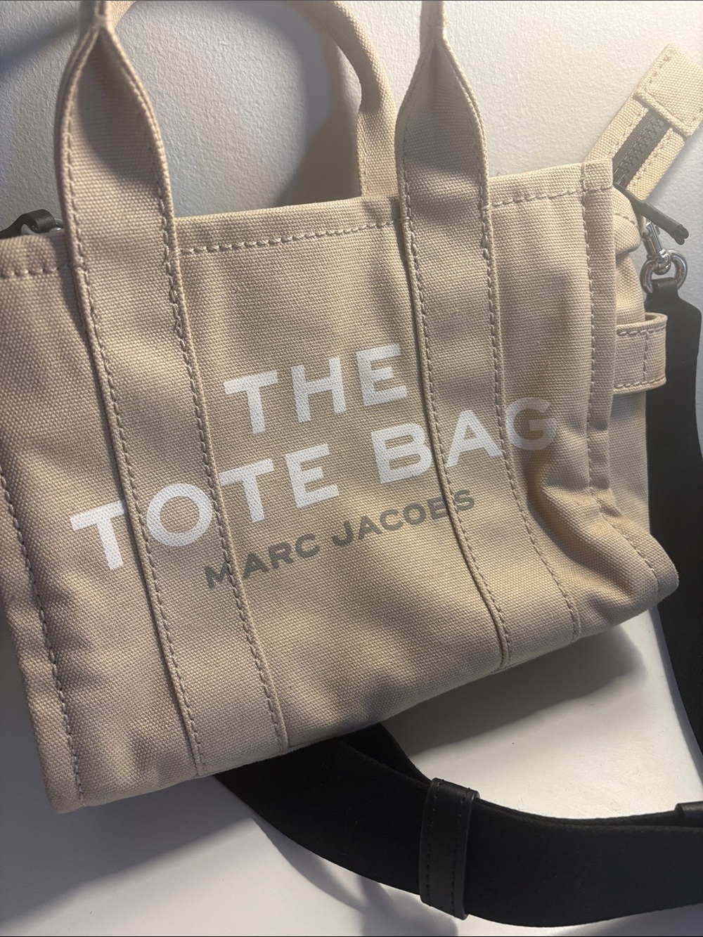 Marc Jacobs Beige Canvas Mini Tote with White Logo - Picture 5 of 5